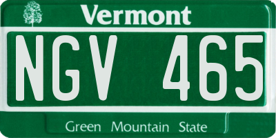 VT license plate NGV465