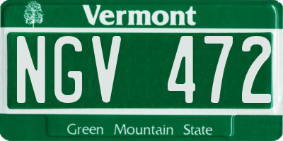 VT license plate NGV472