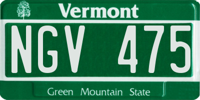 VT license plate NGV475