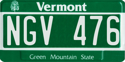 VT license plate NGV476