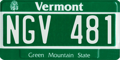 VT license plate NGV481
