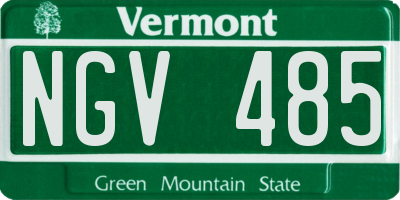 VT license plate NGV485