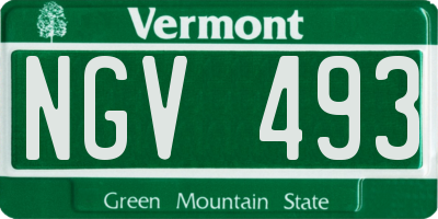 VT license plate NGV493