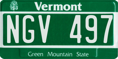 VT license plate NGV497