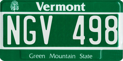 VT license plate NGV498