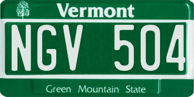VT license plate NGV504