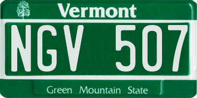 VT license plate NGV507