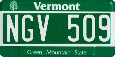 VT license plate NGV509