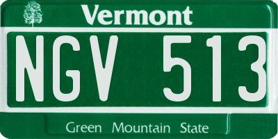 VT license plate NGV513