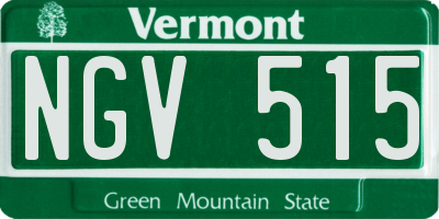 VT license plate NGV515