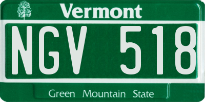 VT license plate NGV518