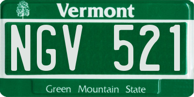 VT license plate NGV521