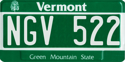 VT license plate NGV522