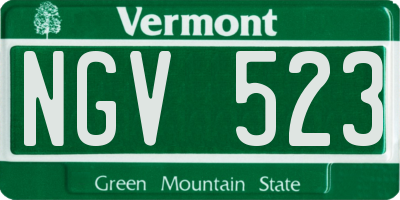 VT license plate NGV523