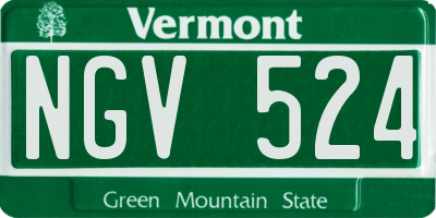VT license plate NGV524