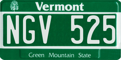VT license plate NGV525