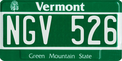 VT license plate NGV526