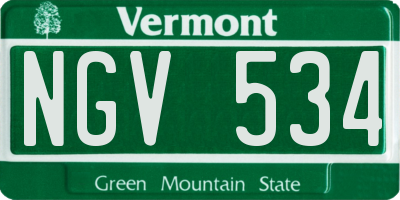 VT license plate NGV534