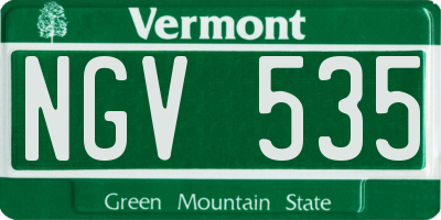 VT license plate NGV535
