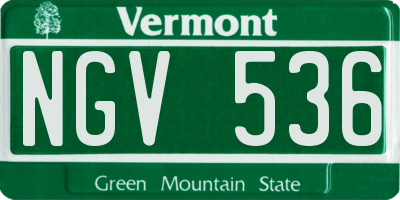 VT license plate NGV536