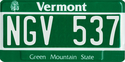 VT license plate NGV537