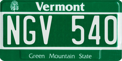 VT license plate NGV540