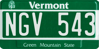 VT license plate NGV543