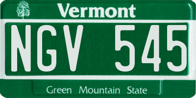 VT license plate NGV545