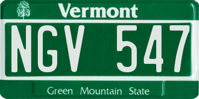 VT license plate NGV547