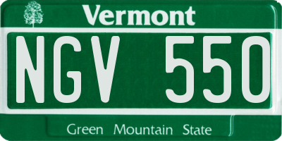 VT license plate NGV550