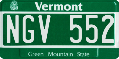 VT license plate NGV552