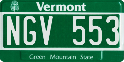 VT license plate NGV553