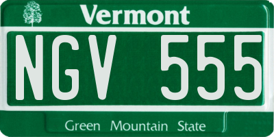 VT license plate NGV555