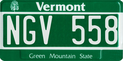 VT license plate NGV558