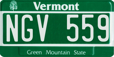 VT license plate NGV559