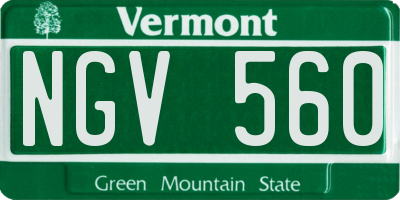 VT license plate NGV560