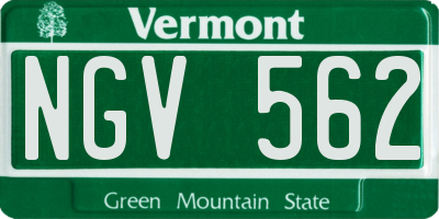 VT license plate NGV562