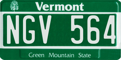 VT license plate NGV564
