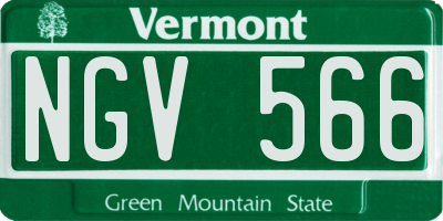 VT license plate NGV566
