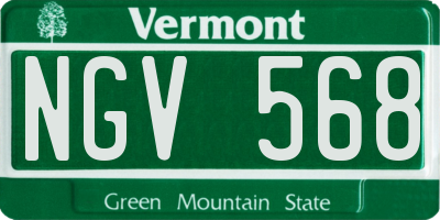 VT license plate NGV568
