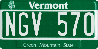 VT license plate NGV570