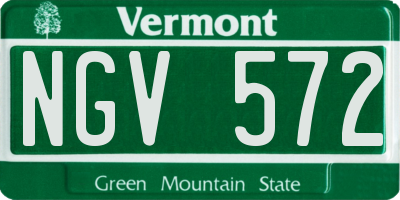 VT license plate NGV572