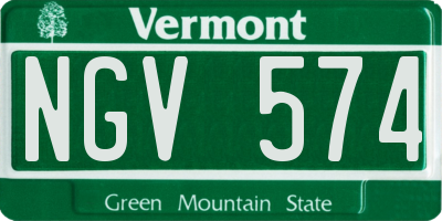 VT license plate NGV574