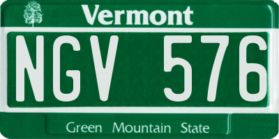 VT license plate NGV576