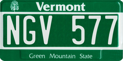 VT license plate NGV577