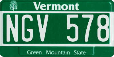 VT license plate NGV578