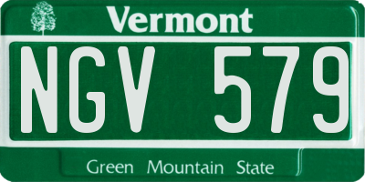VT license plate NGV579