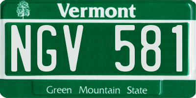 VT license plate NGV581