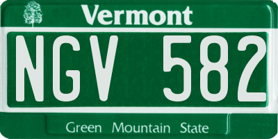 VT license plate NGV582