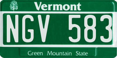 VT license plate NGV583